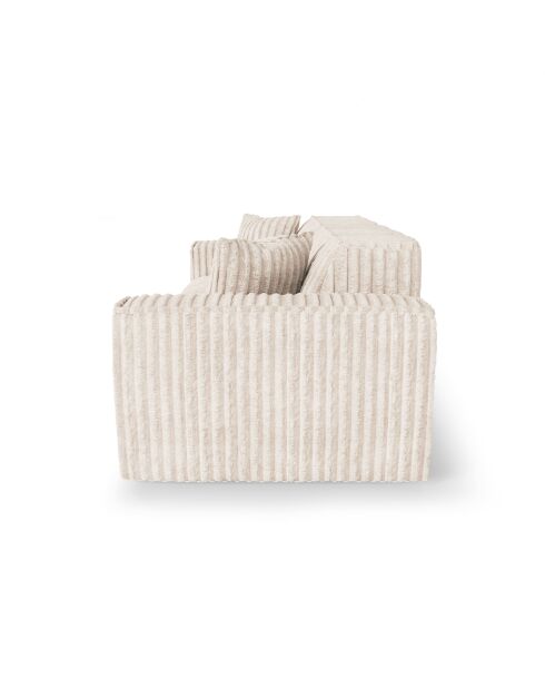 3-zitsbank met 2 sierkussens RUBEN Corduroy XXL Cream - 232x95x78