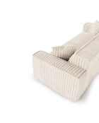 3-Sitzer-Sofa mit 2 dekorativen Kissen RUBEN Corduroy XXL Cream - 232x95x78