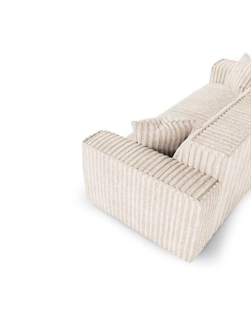 3-zitsbank met 2 sierkussens RUBEN Corduroy XXL Cream - 232x95x78