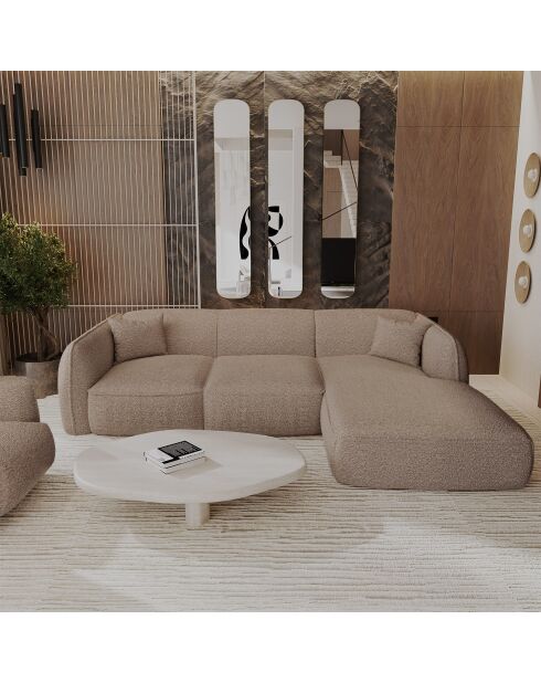 Sofá de esquina derecha LIAM Taupe Terry - 272x90x74