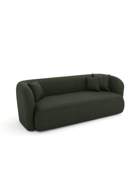 EMY 3-Sitzer-Sofa Olivgrüner Webstoff - 205x88x77