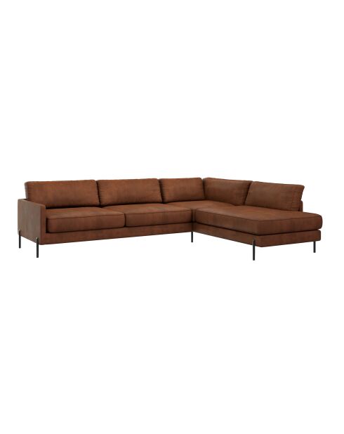 Justin Cognac Weitwinkelsofa - 256x200x78
