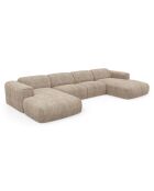 Divano panoramico trasformabile 140 cm Nova Velours weft Taupe - 414x165x73