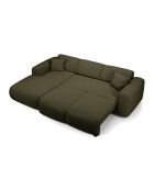 Sofá convertible gran angular izquierdo LIVA Tejido boucle verde oliva - 283x180x73