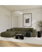 Sofá convertible gran angular izquierdo LIVA Tejido boucle verde oliva - 283x180x73