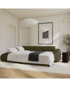 Sofá convertible gran angular izquierdo LIVA Tejido boucle verde oliva - 283x180x73