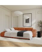 LIVA Wandelbares linkes Weitwinkelsofa aus Terrakotta geprägtem Samt — 283x180x73