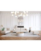 MERIDIENNE GAUCHE MIKAEL BEIGE TAUPE TISSU TRAME - 90x154x80