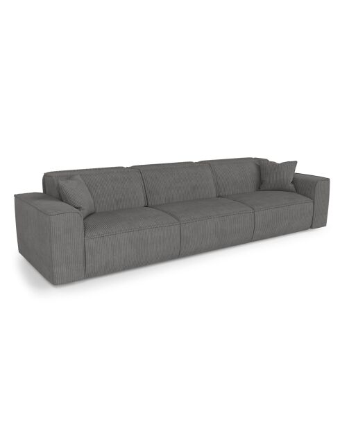 5-Sitzer-Sofa mit 2 dekorativen Kissen RUBEN Anthrazitgrauer Kord - 323x95x78