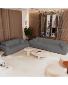 5-zitsbank met 2 sierkussens RUBEN Antracietgrijs corduroy - 323x95x78