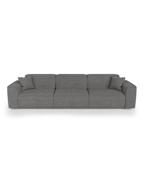 5-Sitzer-Sofa mit 2 dekorativen Kissen RUBEN Anthrazitgrauer Kord - 323x95x78