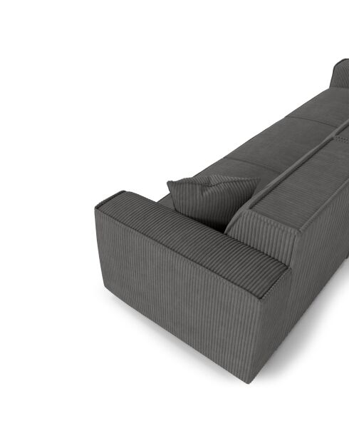 5-Sitzer-Sofa mit 2 dekorativen Kissen RUBEN Anthrazitgrauer Kord - 323x95x78