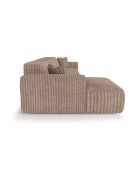 Linkes Ecksofa mit 2 dekorativen Kissen RUBEN XXL Corduroy Taupe - 323x173x78