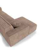 Linkes Ecksofa mit 2 dekorativen Kissen RUBEN XXL Corduroy Taupe - 323x173x78