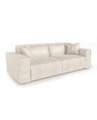 3-zitsbank met 2 sierkussens RUBEN Velours Cream - 232x95x78
