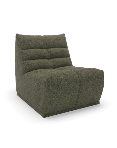 Fauteuil modulable Jody Tissu bouclette Vert olive - 85x112x80