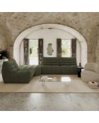 Fauteuil modulable Jody Tissu bouclette Vert olive - 85x112x80