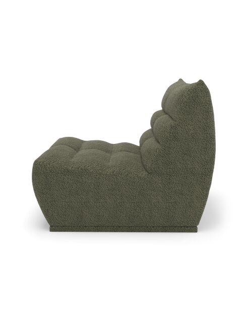 Fauteuil modulable Jody Tissu bouclette Vert olive - 85x112x80