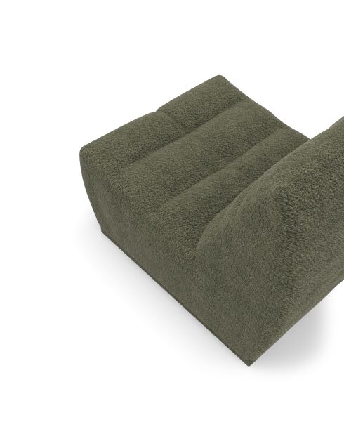 Fauteuil modulable Jody Tissu bouclette Vert olive - 85x112x80