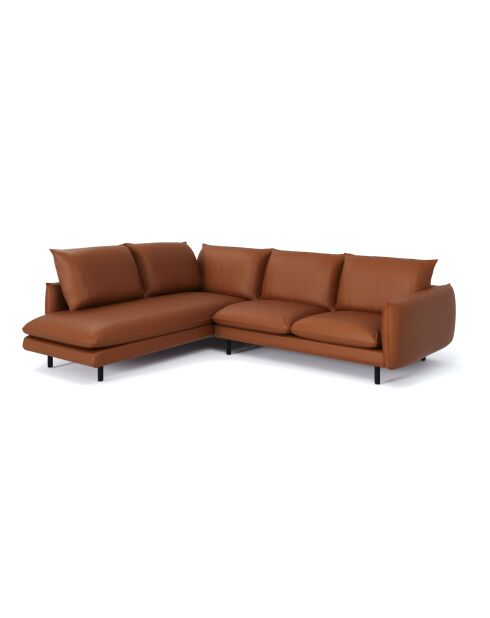 Isak Weitwinkelsofa links aus Kamelleder - 262x92x85