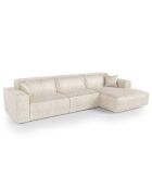 Rechtes Ecksofa mit 2 dekorativen Kissen RUBEN Velours Cream - 323x173x78