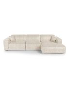 Rechtes Ecksofa mit 2 dekorativen Kissen RUBEN Velours Cream - 323x173x78