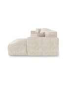Rechtes Ecksofa mit 2 dekorativen Kissen RUBEN Velours Cream - 323x173x78