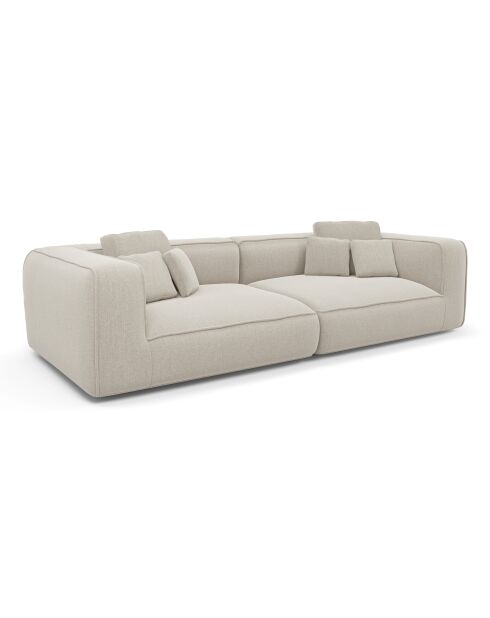 ROMY 4-Sitzer-Sofa Weich gewebter Duschstoff Beige - 304x105x70