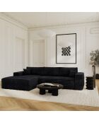 Linkes Ecksofa, umwandelbare Expressmatratze, 140 cm RUBY, 140 cm, RUBY, Kord, XXL, schwarz — 320x165x80