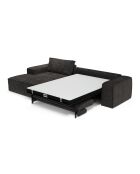 Linkes Ecksofa, umwandelbare Expressmatratze, 140 cm RUBY, 140 cm, RUBY, Kord, XXL, schwarz — 320x165x80