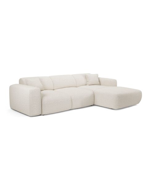 LIVA converteerbare groothoekbank rechts Cream Boucle stof - 283x180x73