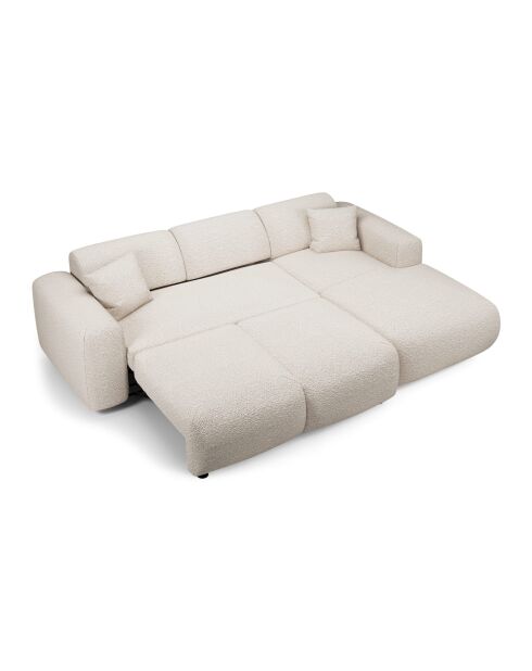 LIVA converteerbare groothoekbank rechts Cream Boucle stof - 283x180x73