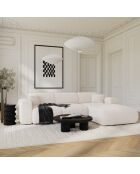 Canapé grand angle droit convertible LIVA Tissu bouclette Crème - 283x180x73