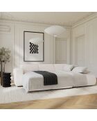 Canapé grand angle droit convertible LIVA Tissu bouclette Crème - 283x180x73