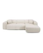 Canapé grand angle droit convertible LIVA Tissu bouclette Crème - 283x180x73