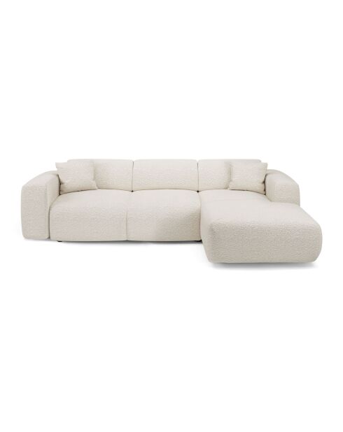LIVA converteerbare groothoekbank rechts Cream Boucle stof - 283x180x73