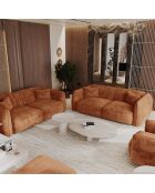 LIAM 4-zitsbank Terracotta geweven fluweel - 230x90x74