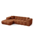 COVA linkes Ecksofa aus Terrakotta mit geprägtem Samt - 290x94x69,5