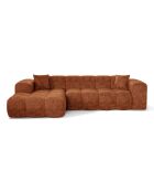 COVA linkes Ecksofa aus Terrakotta mit geprägtem Samt - 290x94x69,5