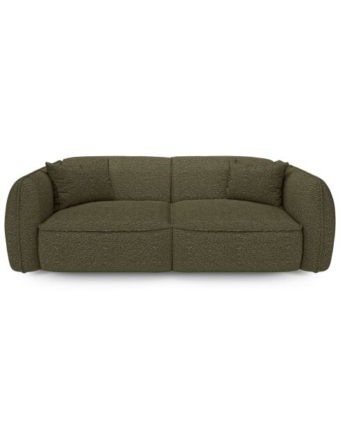 LIAM 4-Sitzer-Sofa Olivgrüner lockiger Stoff - 230x90x74