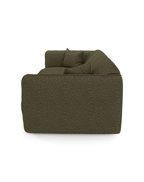 LIAM 4-Sitzer-Sofa Olivgrüner lockiger Stoff - 230x90x74
