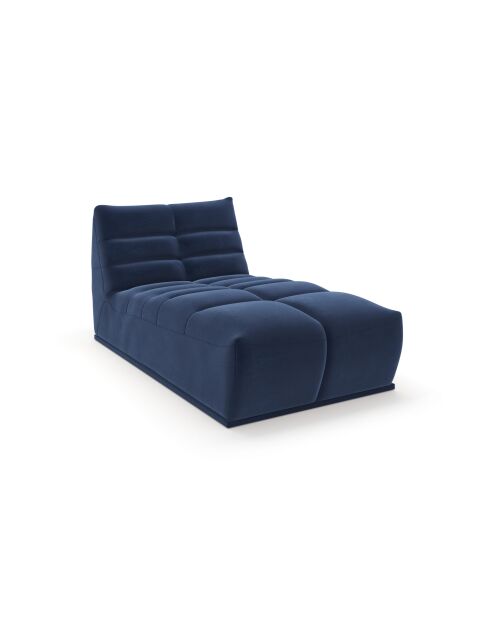 Méridienne modulable Jody Velours BLEU NUIT - 105x185x80