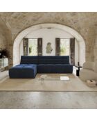 Méridienne modulable Jody Velours BLEU NUIT - 105x185x80