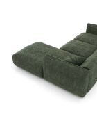 Sofá de esquina derecha LIAM de terciopelo tejido verde oliva - 272x90x74