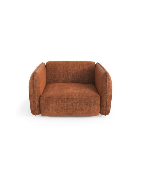Fauteuil LIAM Velours tramé Terracotta - 118x102x76