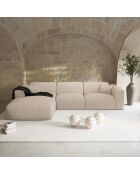 NOVA Linkerhoekbank Beige Bouclette stof - 280x165x73