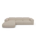 NOVA Linkerhoekbank Beige Bouclette stof - 280x165x73