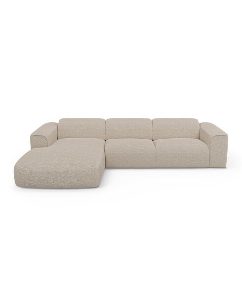 NOVA Linkerhoekbank Beige Bouclette stof - 280x165x73