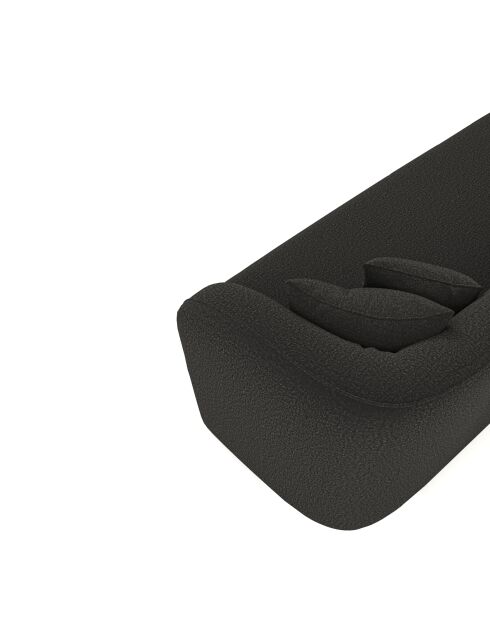 Canapé 3 places EMY Tissu bouclette Noir - 205x88x77