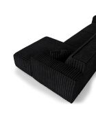 Rechtes Ecksofa mit 2 dekorativen Kissen RUBEN Corduroy XXL Schwarz - 323x173x78